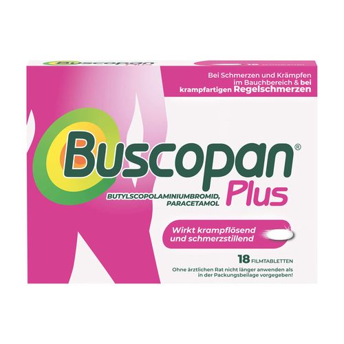 Buscopan plus 10 mg/500 mg Filmtabletten, 18 Stk., A. Nattermann & Cie GmbH