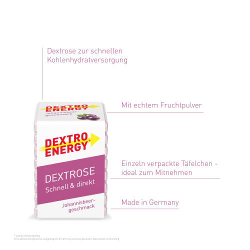 Dextro ENERGEN Johannisbeere W&uuml;rfel, 1 Stk., Kyberg Pharma Vertriebs GmbH