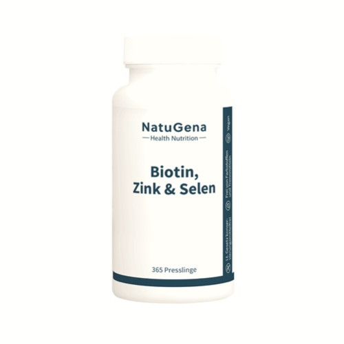 Biotin + Zink + Selen hochdosiert + vegan, 365 Stk., NatuGena GmbH