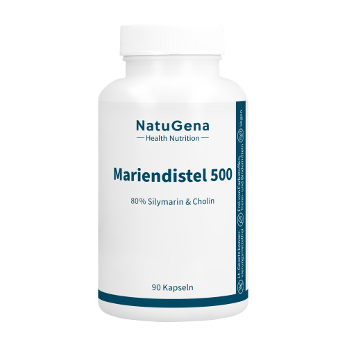 Mariendistel 500 Silymarin & Cholin vegan, 90 Stk., NatuGena GmbH