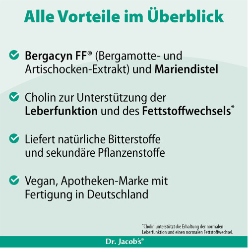 Leber forte Bergamot Mariendistel Cholin Dr Jacobs, 60 Stk., Dr. Jacob's Medical GmbH