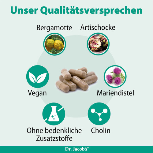 Leber forte Bergamot Mariendistel Cholin Dr Jacobs, 60 Stk., Dr. Jacob's Medical GmbH