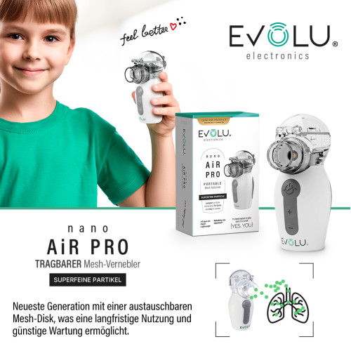 EVOLU nano AIR PRO tragbarer Mesh-Inhalator, 1 Stk., Forans Medical GmbH