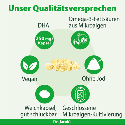 DHA-Algen&ouml;l Kapseln Omega-3 vegan Dr. Jacobs, 60 Stk., Dr. Jacob's Medical GmbH
