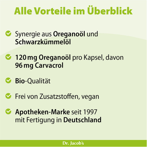 Oregano-&Ouml;l Kapseln BIO Schwarzk&uuml;mmel&ouml;l Dr. Jacob's, 60 Stk., Dr. Jacob's Medical GmbH