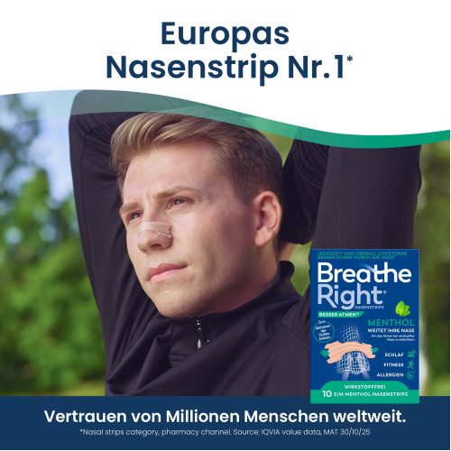 Breathe Right Besser Atmen Nasenpflaster Menthol, 10 Stk., Pharma Netzwerk Pnw GmbH
