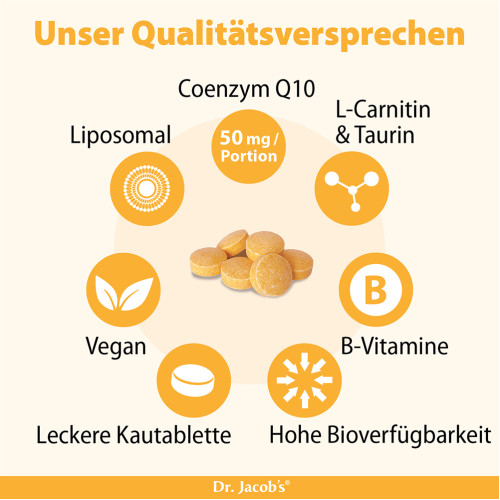 Coenzym Q10 Kautablette Taurin L-Carnitin Dr Jacob, 60 Stk., Dr. Jacob's Medical GmbH