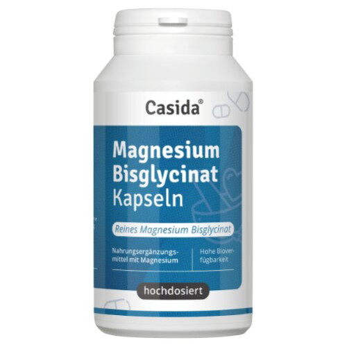 Magnesium Bisglycinat Kapseln hochdosiert, 120 Stk., Casida GmbH
