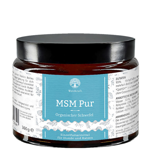MSM Pur OptiMSM rein Schwefel Hund Katze Waldkraft, 360 g, Alveda GmbH
