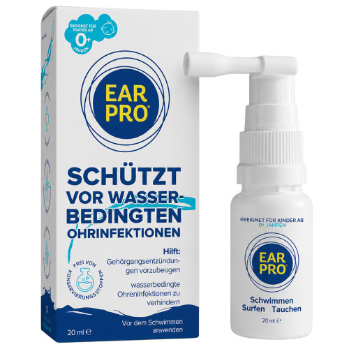 Ear Pro Ohrenspray Schutz Schwimmen Tauchen Surfen, 20 ml, Mediakos GmbH