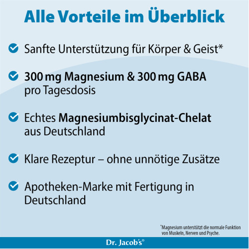 Magnesium Zen +GABA Magnesiumbisglycinat Dr.Jacobs, 90 Stk., Dr. Jacob's Medical GmbH
