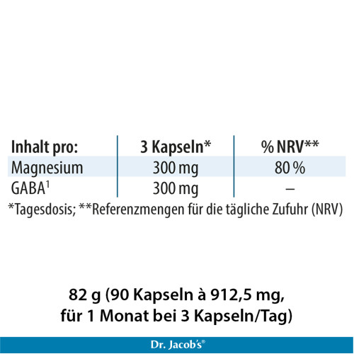 Magnesium Zen +GABA Magnesiumbisglycinat Dr.Jacobs, 90 Stk., Dr. Jacob's Medical GmbH