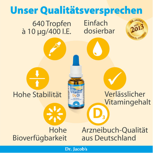 Vitamin D3 &Ouml;l Baby 400 IE 640 Tropfen Dr. Jacob's, 20 ml, Dr. Jacob's Medical GmbH