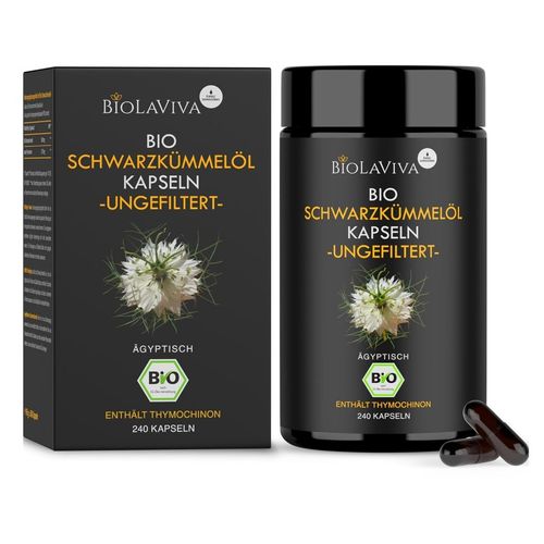 Bio Schwarzk&uuml;mmel&ouml;l Kapseln ungefiltert, 240 Stk., Biolaviva GmbH