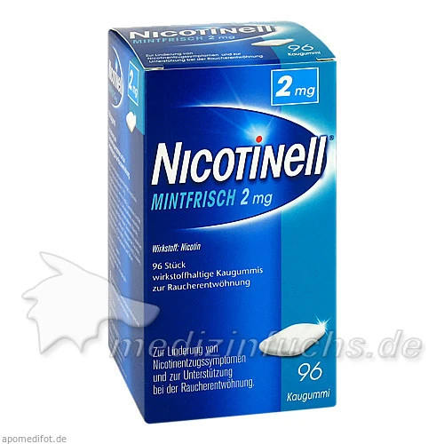NICOTINELL&reg; Kaugummi mintfrisch 2 mg, 96 Stk., GSK-Gebro Consumer Healthcare GmbH