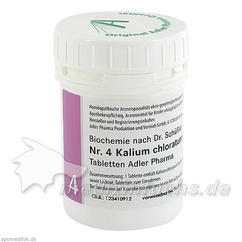 Adler Sch&uuml;ssler Salze Nr. 4 Kalium Chloratum D6, 100 g, Adler Pharma Produktion und Vertrieb GmbH