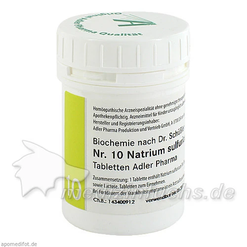 Adler Schüssler Salze Nr. 10 Natrium sulfuricum D6, 100 g, Adler Pharma Produktion und Vertrieb GmbH