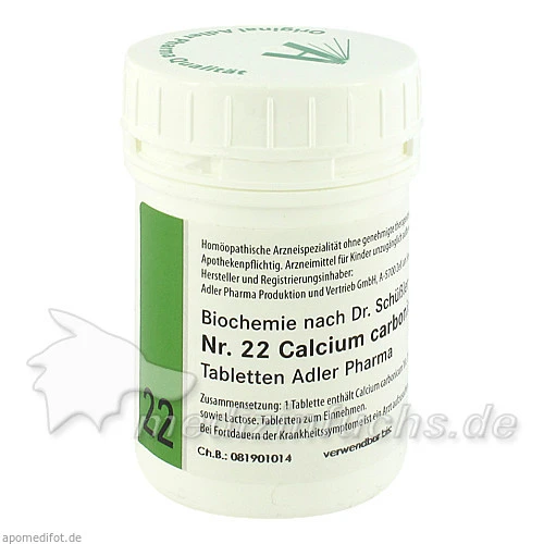 Adler Schüssler Salze Nr. 22 Calcium carbonicum D12, 100 g, Adler Pharma Produktion und Vertrieb GmbH