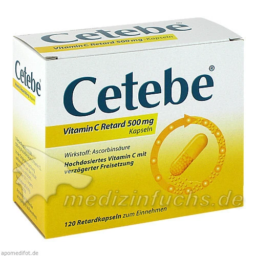 Cetebe® Vitamin C Retard 500 mg, 120 Stk., GSK-Gebro Consumer Healthcare GmbH