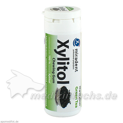 Miradent Xylitol Grüner Tee Kaugummi, 30 Stk., Hager Pharma GmbH