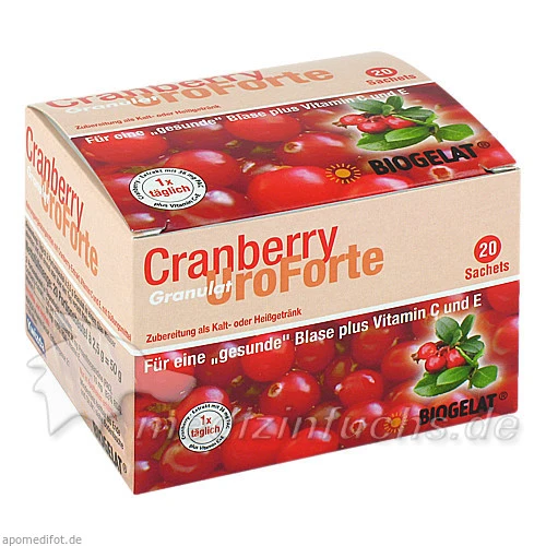 BIOGELAT® Cranberry Uroforte Granulat, 20 St, Kwizda Pharmahandel GmbH