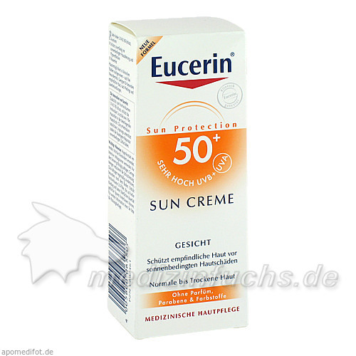 Eucerin Sun Creme Gesicht LSF50+, 50 ml, BEIERSDORF G M B H