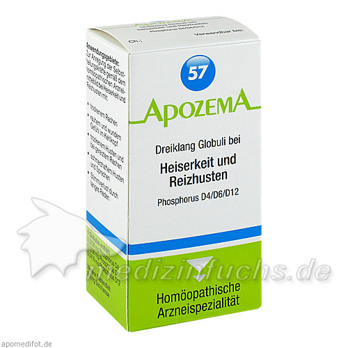 APOZEMA® Nr. 57 Dreiklang Globuli bei Heiserkeit und Reizhusten, 15 g, Apomedica Pharmazeutische Produkte GmbH