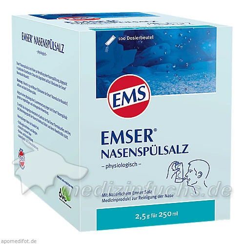 Emser Nasenspülsalz (2,5 g für 250 ml), 100 Btl., SIEMENS & CO – Heilwasser und Quellenprodukte des Staatsbades Bad Ems GmbH & Co.