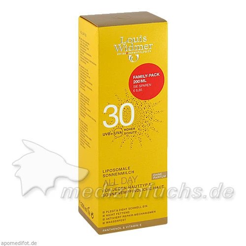 Louis Widmer Allday 30 Sonnenmilch, 200 ml, 