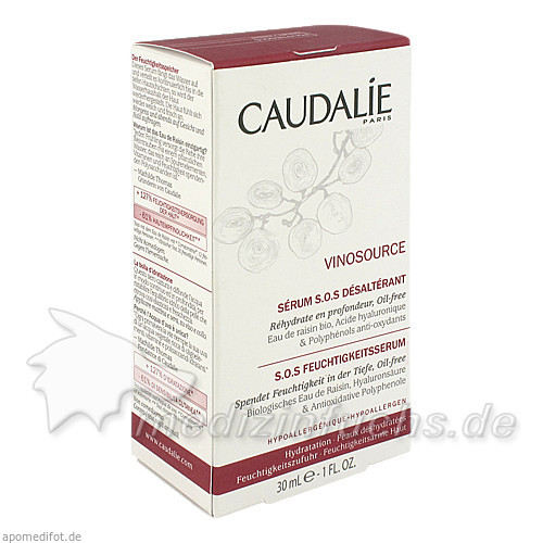 Caudalie vinosource feuchigkeit spendendes sos serum, 30 ml, 