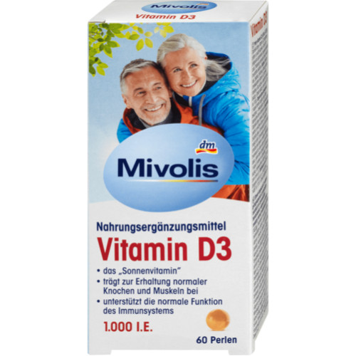 Mivolis Vitamin D3 Perlen 1000 I.E., 60 Stk., Mivolis