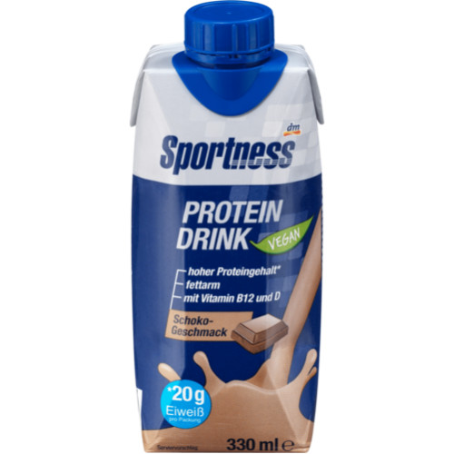 Sportness Proteindrink Schoko Geschmack, vegan, trinkfertig, 330 ml, Sportness