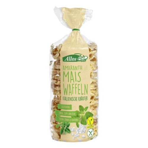 Allos Amaranth Mais-Waffeln Ital. Kräuter glutenfrei, 100 g, Allos