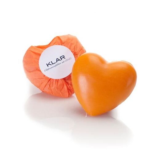 Klar-Seifen - Orangen-Herz Seife (palmölfrei), 65 g, Klar Seifen