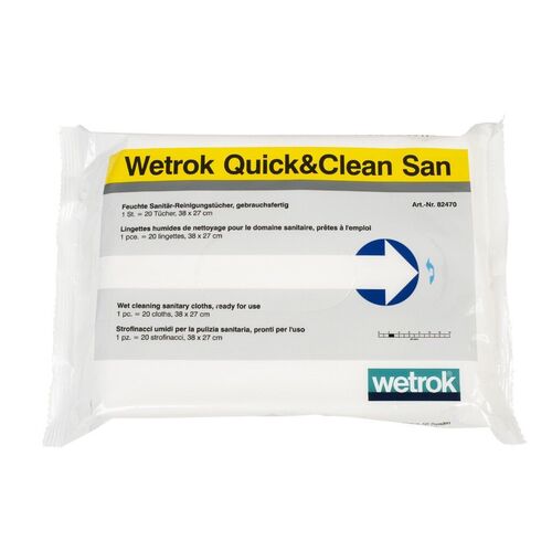 Wetrok Quick & Clean San Oberflächentücher Einwegtücher Sanitärreinigung 82470, 20 Stk., Wetrok