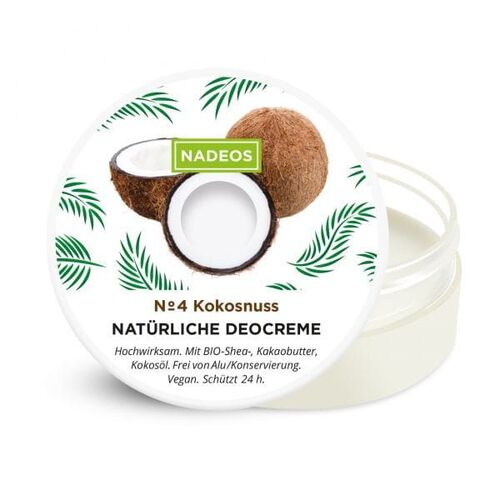 Nadeos Natürliche Deocreme Kokosnuss 40 g, 40 G, NADEOS