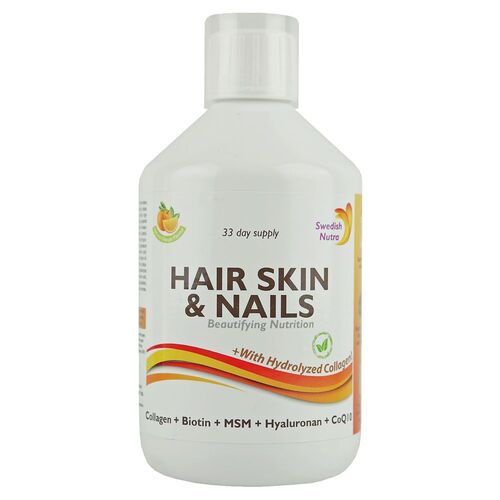 Swedish Nutra Hair Skin & Nails 500 ml Flüssigkeit zum Einnehmen, 500 ML, Swedish Nutra