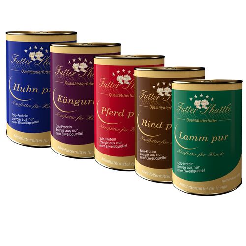 Allergiker Hunde Nassfutter ohne Getreide als Sparpaket, 60x400 g, Futter Shuttle