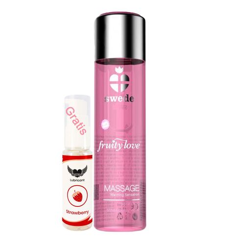 Swede - Massageöl mit Aroma Geschmack Duft Erdbeere und Sekt, 120 ml, Swede