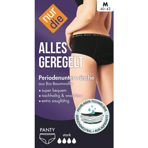 NUR DIE Periodenunterw&auml;sche Alles Geregelt Panty stark - schwarz - Gr&ouml;&szlig;e 48-50, 1 Stk., NUR DIE