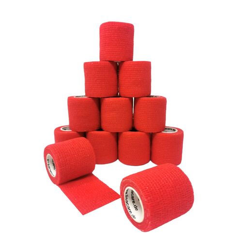 LisaCare latexfreie, kohäsive Bandage 5cm - Rot, 12 Stk., LisaCare