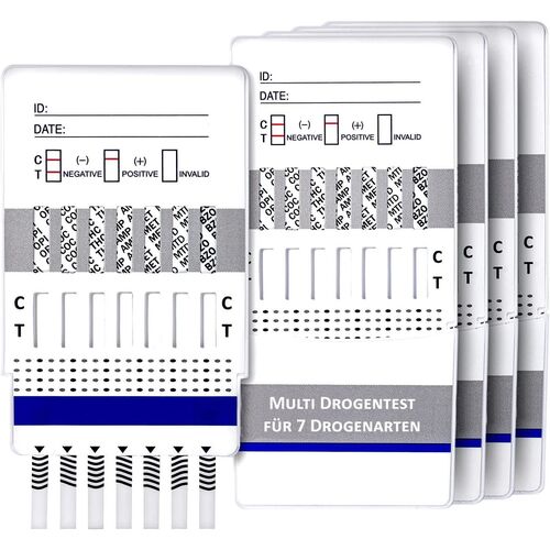 One+Step Drogentest für 7 Drogenarten - (COC/THC/OPI/AMP/MTD/BZO/MET) - Schnelltest-Testkassette, 10 Stk., One+Step