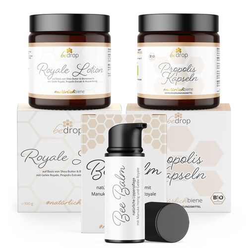 bedrop: Winter Care Set| Bee Balm, Propolis Kapseln und Royale Lotion, 3 Stk., bedrop