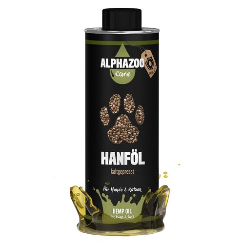 ALPHAZOO Premium Hanf&ouml;l f&uuml;r Hunde und Katzen, 500 ml, alphazoo