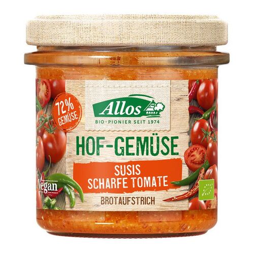 Allos Susis scharfe Tomate Aufstrich glutenfrei, 135 g, Allos
