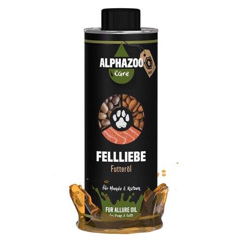 ALPHAZOO Fellliebe Futter&ouml;l f&uuml;r Hunde und Katzen, 500 ml, alphazoo