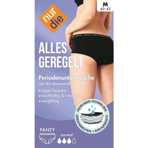 NUR DIE Periodenunterw&auml;sche Alles Geregelt Panty normal - schwarz - Gr&ouml;&szlig;e 44-46, 1 Stk., NUR DIE