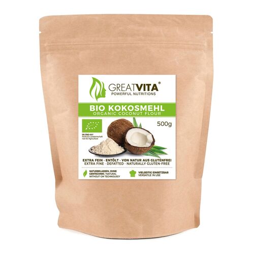 GreatVita Bio Kokosmehl, 500 g, GreatVita