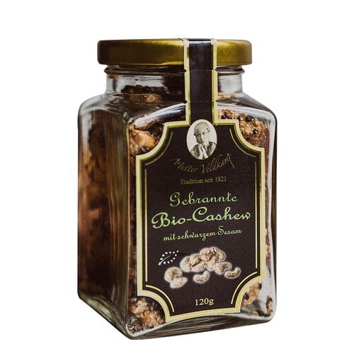 Bio Cashew mit schwarzem Sesam, 0,12 kg, Hamburger Goldmandeln