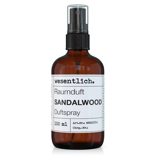 Duftspray Sandalwood von wesentlich. 100 ml Flüssigkeit, 100 ML, wesentlich.